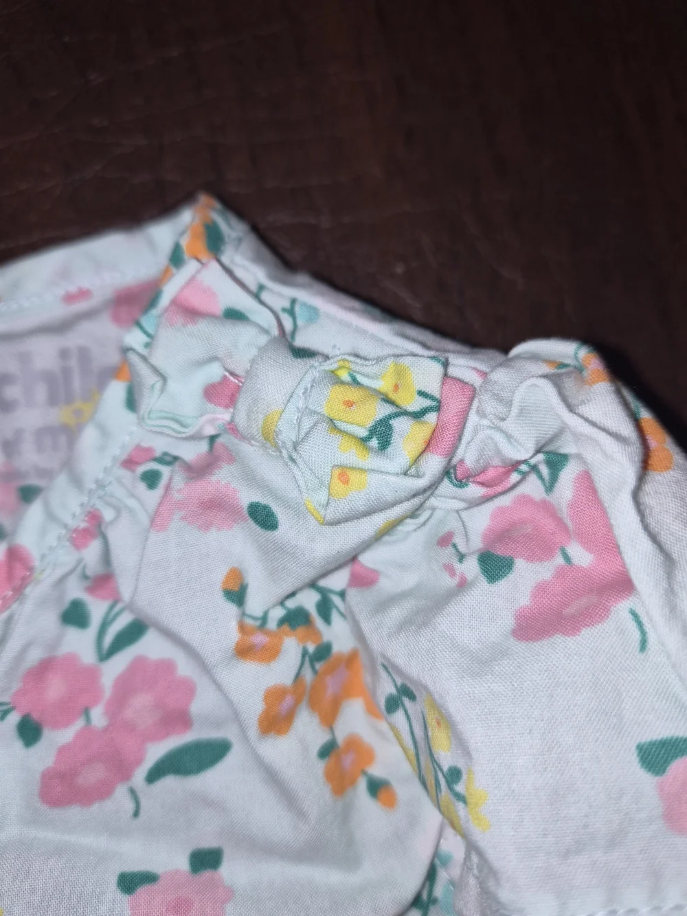 Floral Butterfly Baby Romper - Pink, Yellow, Orange 12 Months